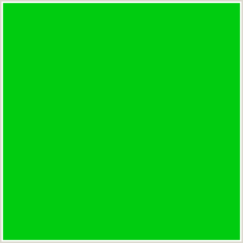 00CC10 Hex Color Image (GREEN)