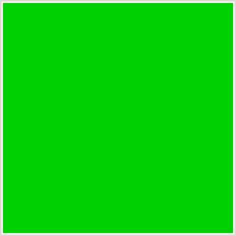 00CF00 Hex Color Image (GREEN)
