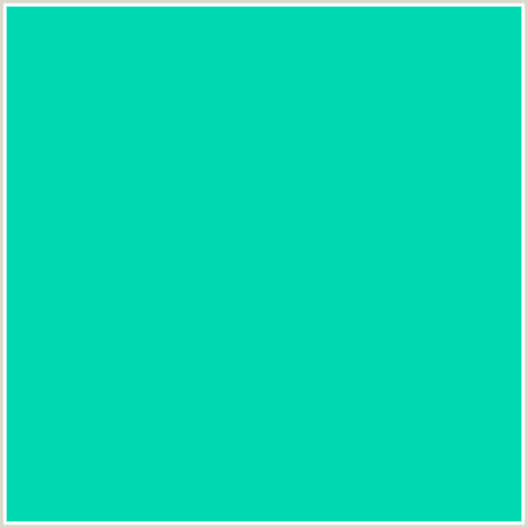 00D8B2 Hex Color Image (BLUE GREEN, CARIBBEAN GREEN)