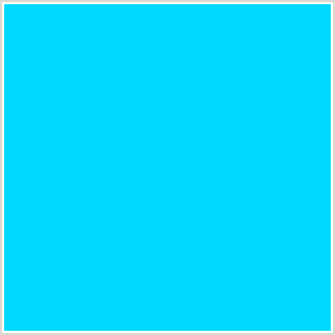 00D9FF Hex Color Image (CYAN, LIGHT BLUE)