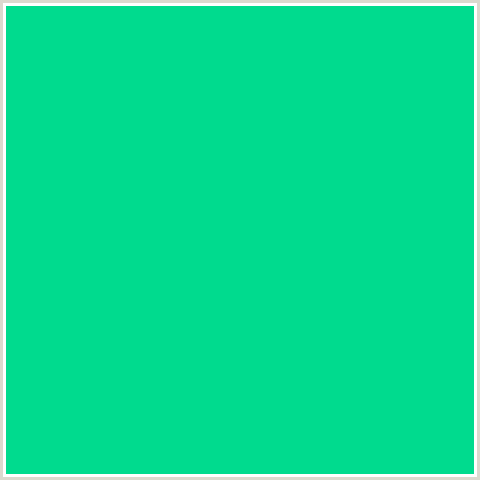 00DB8E Hex Color Image (CARIBBEAN GREEN, GREEN BLUE)