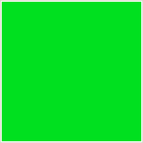 00E01F Hex Color Image (GREEN)