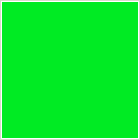 00EB23 Hex Color Image (GREEN)