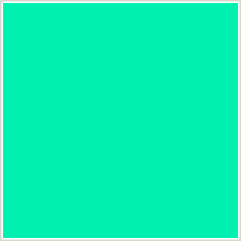 00F0B0 Hex Color Image (BLUE GREEN, CARIBBEAN GREEN)