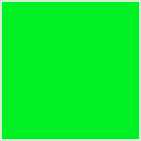 00F124 Hex Color Image (GREEN)