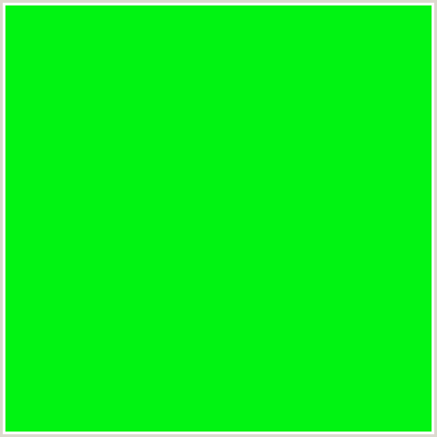 00F412 Hex Color Image (GREEN)