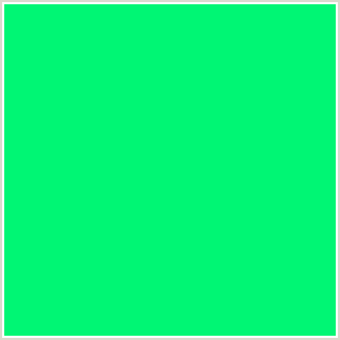 00F674 Hex Color Image (GREEN BLUE, SPRING GREEN)