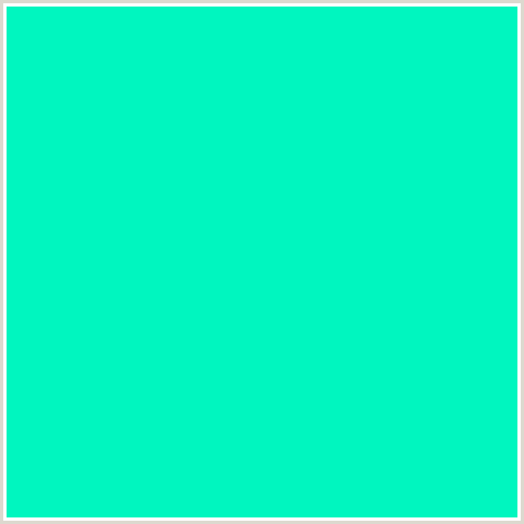 00F6BF Hex Color Image (BLUE GREEN, BRIGHT TURQUOISE)