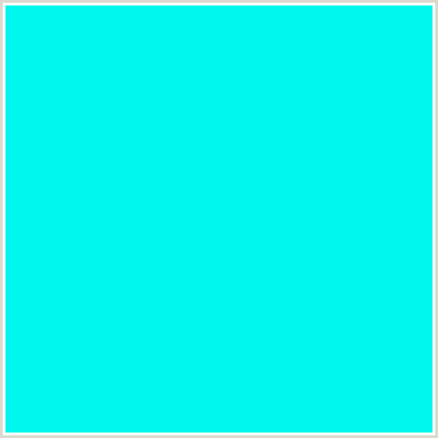 00F7F0 Hex Color Image (AQUA, CYAN, LIGHT BLUE)