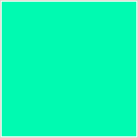 00FAB1 Hex Color Image (BLUE GREEN, SPRING GREEN)