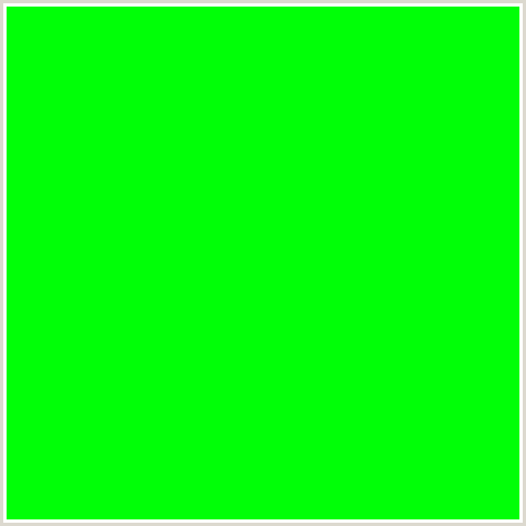 00FF07 Hex Color Image (GREEN)