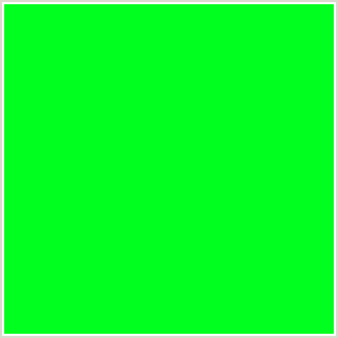 00FF1E Hex Color Image (GREEN)