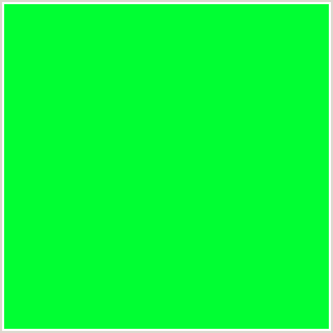 00FF33 Hex Color Image (GREEN)