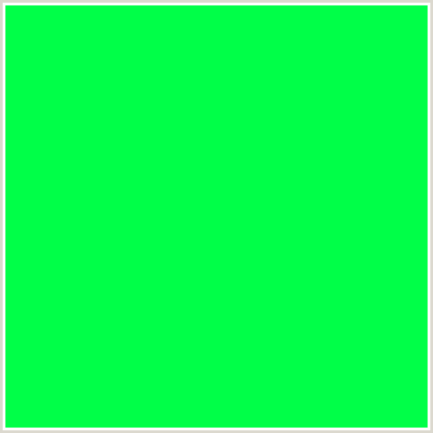 00FF48 Hex Color Image (GREEN, MALACHITE)