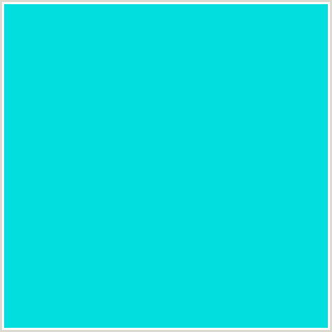 02DEDE Hex Color Image (BRIGHT TURQUOISE, LIGHT BLUE)