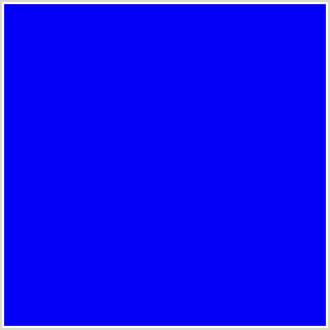 0400F7 Hex Color Image (BLUE)