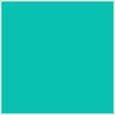 07C1B1 Hex Color Image (AQUA, CARIBBEAN GREEN, LIGHT BLUE)