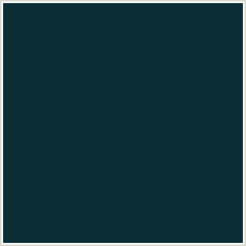 0A2D36 Hex Color Image (BOTTLE GREEN, LIGHT BLUE)