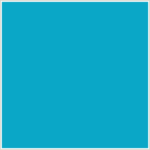 0AA7C7 Hex Color Image (CERULEAN, LIGHT BLUE)