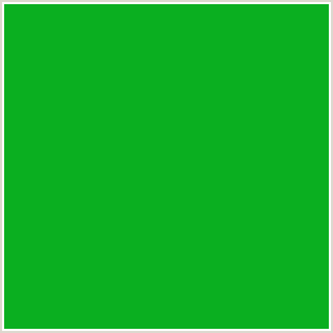 0AAF20 Hex Color Image (GREEN, MALACHITE)