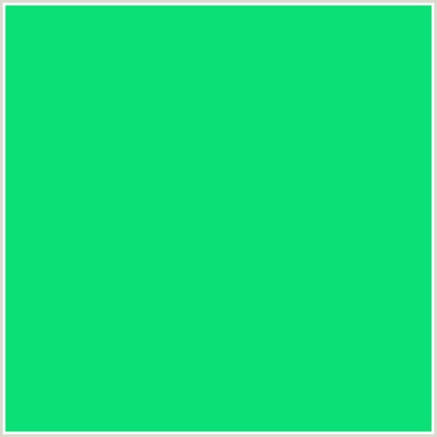 0BE076 Hex Color Image (GREEN BLUE, MALACHITE)