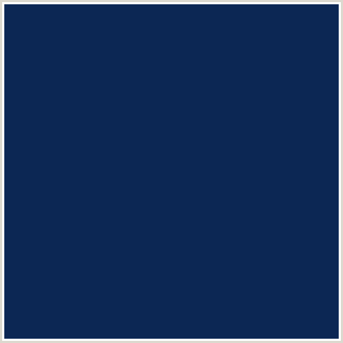 0C2754 Hex Color Image (BLUE, DOWNRIVER, MIDNIGHT BLUE)