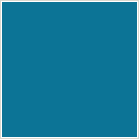 0C7496 Hex Color Image (BLUE CHILL, LIGHT BLUE)