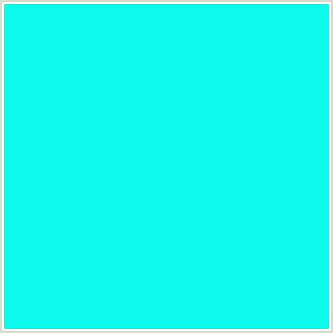 0CF8EB Hex Color Image (AQUA, BRIGHT TURQUOISE, LIGHT BLUE)