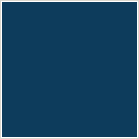 0D3C5C Hex Color Image (BLUE, MIDNIGHT BLUE, TARAWERA)