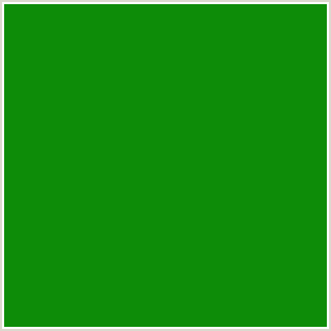 0D8C08 Hex Color Image (FOREST GREEN, GREEN, JAPANESE LAUREL)