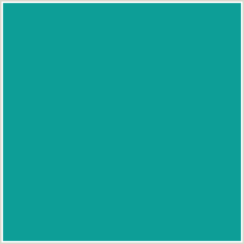 0D9E97 Hex Color Image (AQUA, BLUE CHILL, LIGHT BLUE)