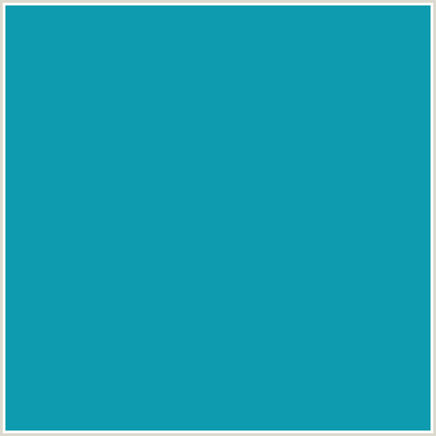 0E9BAF Hex Color Image (BLUE CHILL, LIGHT BLUE)