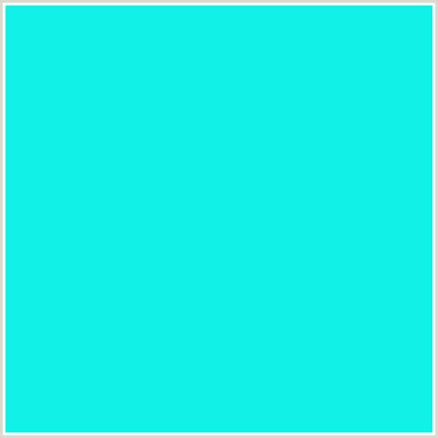 11F1E8 Hex Color Image (AQUA, BRIGHT TURQUOISE, LIGHT BLUE)
