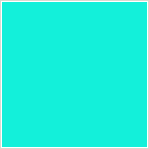 13F0DA Hex Color Image (BLUE GREEN, BRIGHT TURQUOISE)