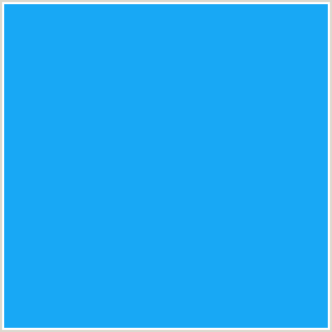 18A8F5 Hex Color Image (BLUE, DODGER BLUE)