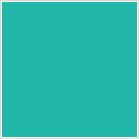 20B6A9 Hex Color Image (AQUA, JAVA, LIGHT BLUE)