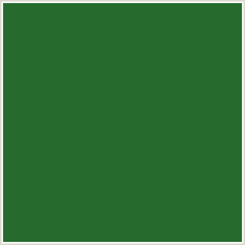 266A2E Hex Color, RGB: 38, 106, 46