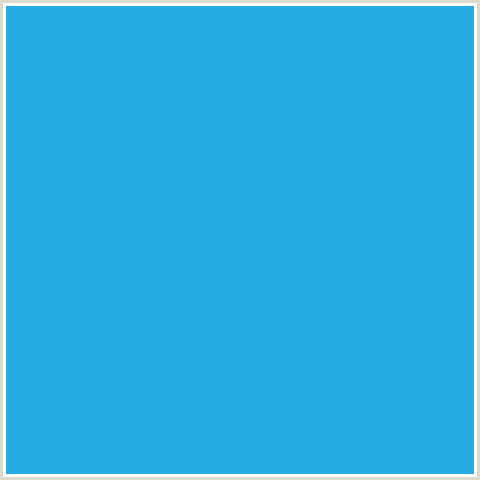 26ABE2 Hex Color Image (CURIOUS BLUE, LIGHT BLUE)