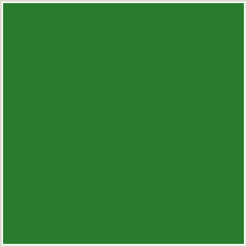 297C2C Hex Color Image (FOREST GREEN, GREEN)