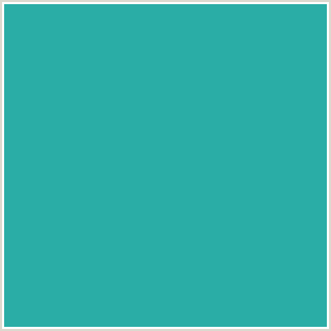 2AADA6 Hex Color Image (AQUA, JUNGLE GREEN, LIGHT BLUE)