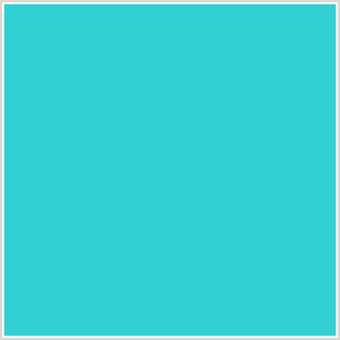 32D2D2 Hex Color Image (LIGHT BLUE, TURQUOISE)