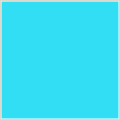 32DEF4 Hex Color Image (BRIGHT TURQUOISE, LIGHT BLUE)