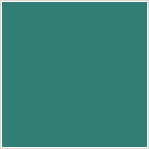 337E74 Hex Color Image (BLUE GREEN, PARADISO)