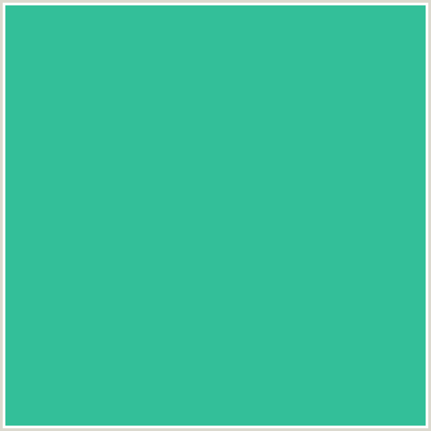 33BF99 Hex Color Image (BLUE GREEN, SHAMROCK)