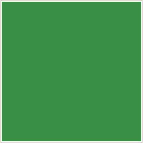388E42 Hex Color Image (FOREST GREEN, GREEN, SEA GREEN)