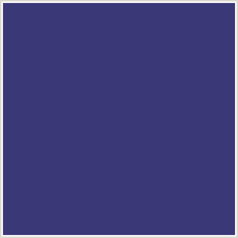 3B3878 Hex Color Image (BLUE, EAST BAY, MIDNIGHT BLUE)
