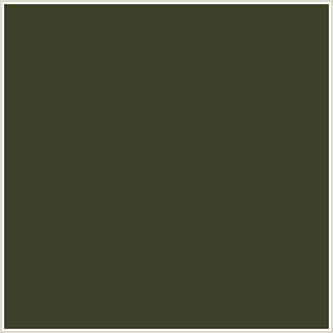 3B4027 Hex Color Image (GREEN YELLOW, RANGITOTO)