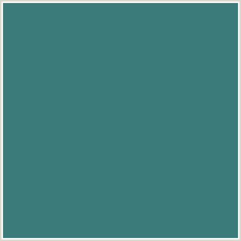 3B7B79 Hex Color Image (AQUA, LIGHT BLUE, ORACLE)