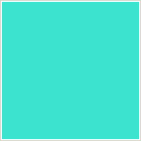 3CE3CD Hex Color Image (BLUE GREEN, TURQUOISE)
