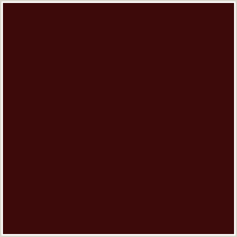 3D0A0A Hex Color Image (AUBERGINE, RED)